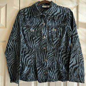 CHICO’S Animal Print jacket SZ 1 (M/8)